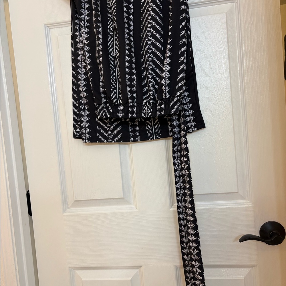 Black and White Patterned Dress Pant 4x